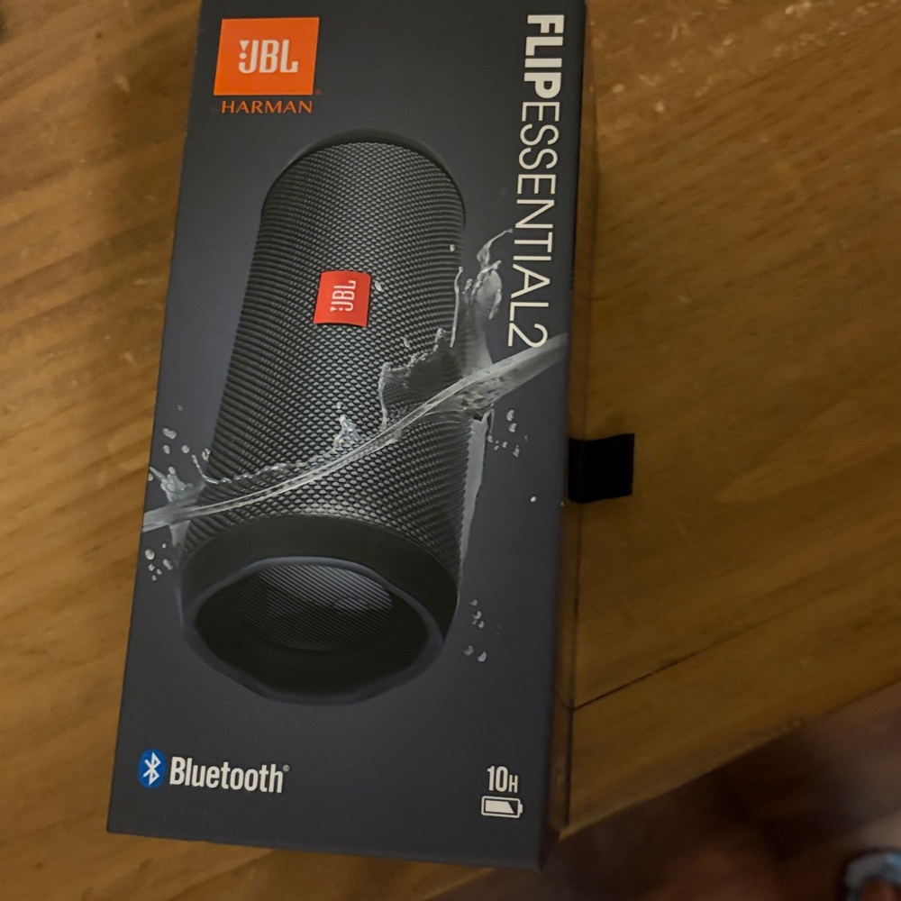 JBL Black Portable Bluetooth Speaker with Red Logo